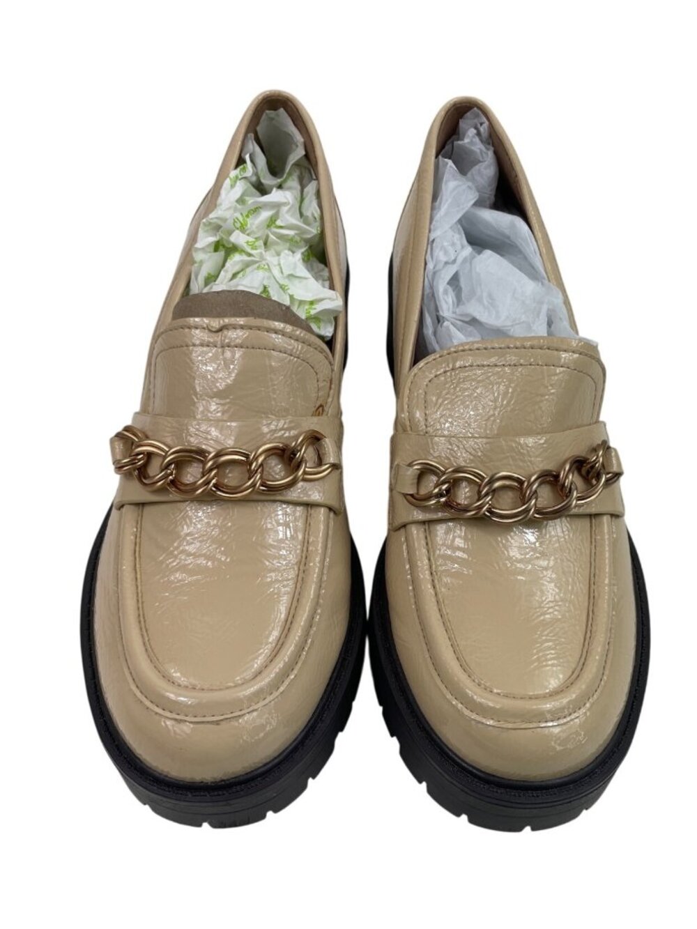 Sam Edelman NY Lug Sole Loafers Womens 7M Wheat Leather Platform Shoes